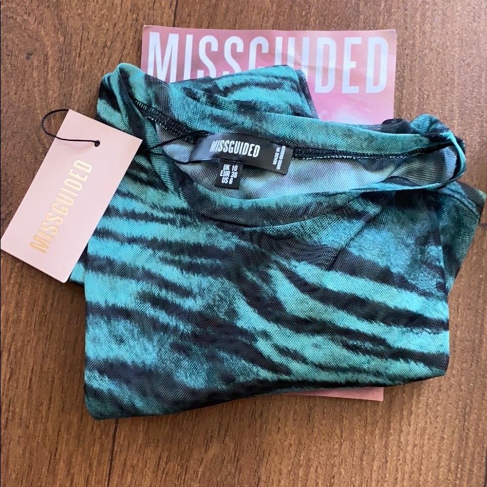 Mesh zebra print oversized shirt